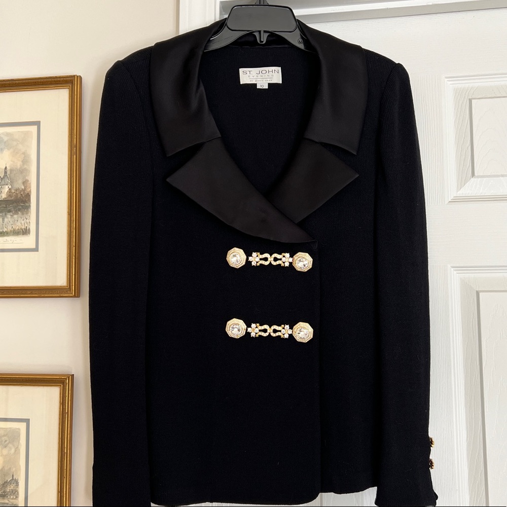 St. John Evening black knit jacket